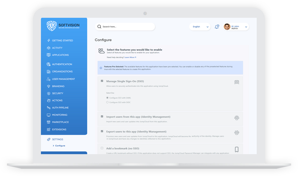 Softvision Corp - Setting Configuration