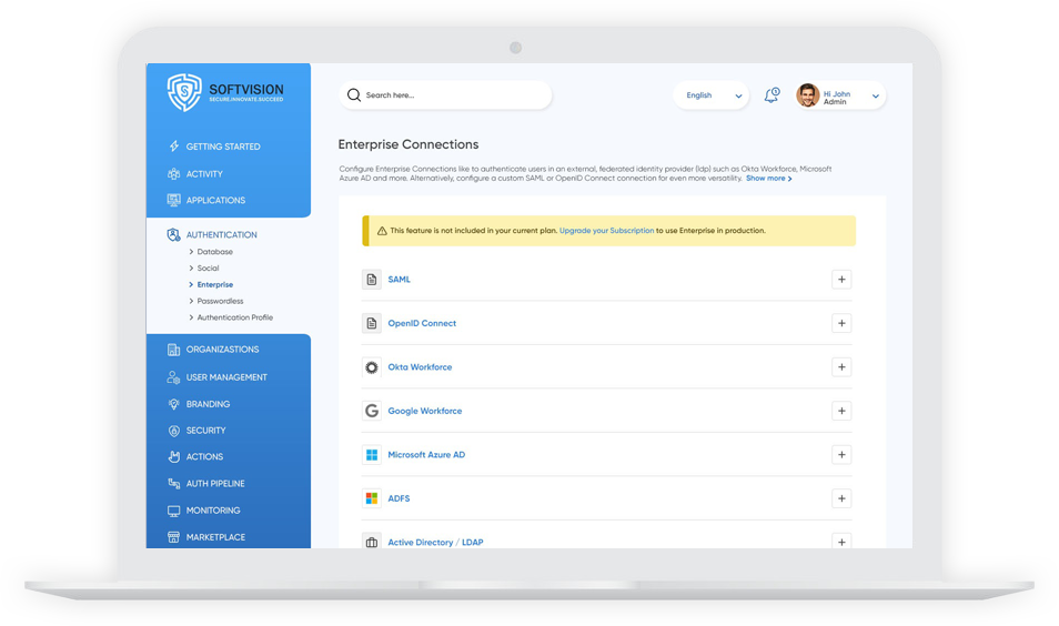 Softvision Corp - Authentication Preview